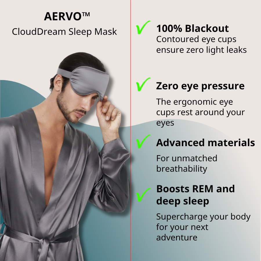 AERVO™ CloudDream Sleep Mask – Stone Grey