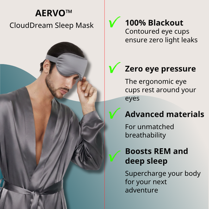 AERVO™ CloudDream Sleep Mask – Stone Grey