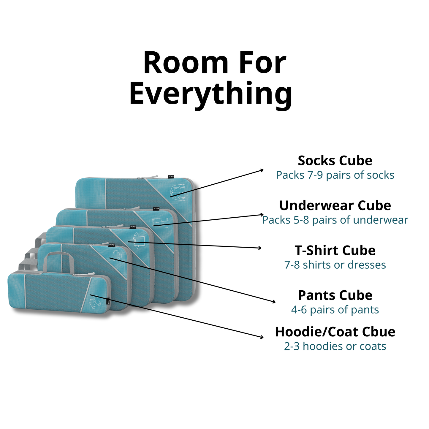 Compression Packing Cubes | 5 Pack